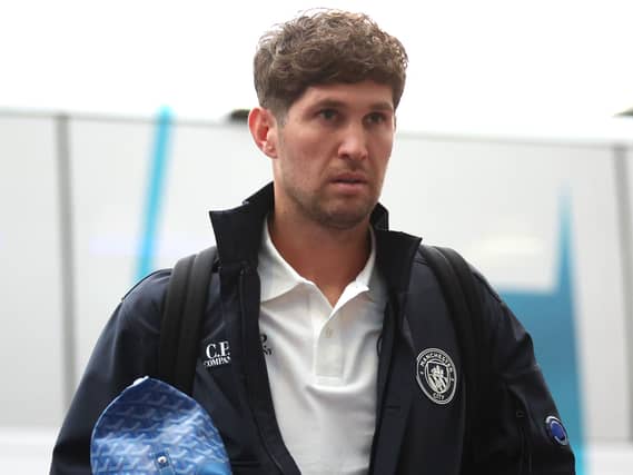 Manchester City’s John Stones arrives to the stadium