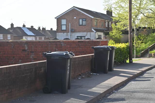 Bins left out in Four Winds Road