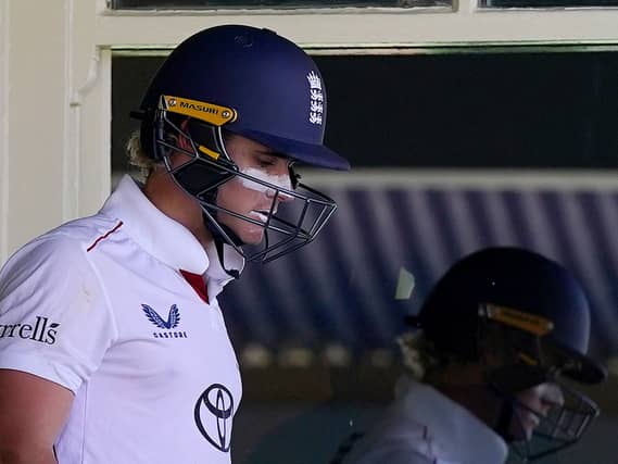 Jacob Bethell walks out to bat in the Sydney Test