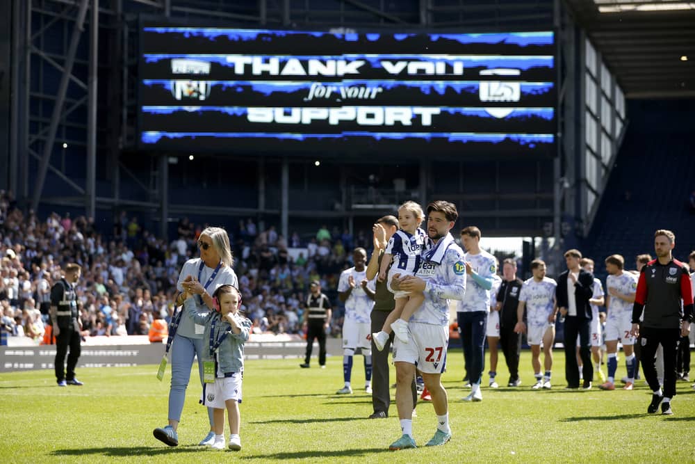 Albion players after their last home game of the season