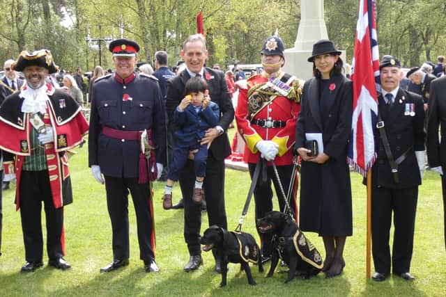 Dignitaries at the  Anzac Day ceremony held at Cannock Chase