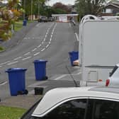 Uncollected recycling bins in Dudley