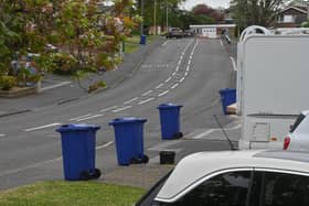 Uncollected recycling bins in Dudley