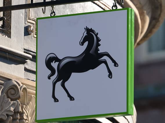 A Lloyds Bank sign outside a branch