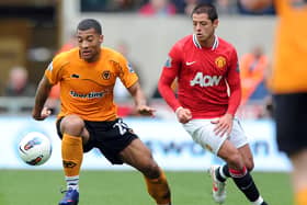 In action in the Premier League against Manchester United