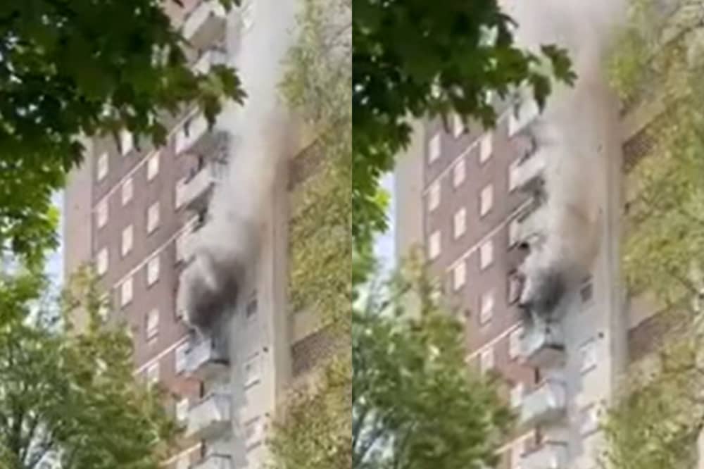 Fire at St Giles Court in Rowley Regis.