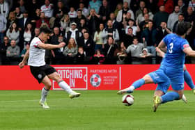 HEDNESFORD V WARRINGTON TOWN IN THE NORTHERN PREMIER LEAGUE FINAL
George Williams fires in the equaliser.
