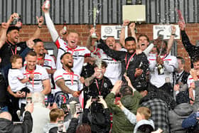 HEDNESFORD V WARRINGTON TOWN IN THE NORTHERN PREMIER LEAGUE FINAL
Celebrations as Hednesford Town FC are promoted!