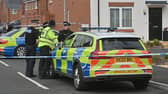 Hazel Grove, Burntwood, scene of a murder. What seems to be a Police Blue tent can be seen in a back garden too