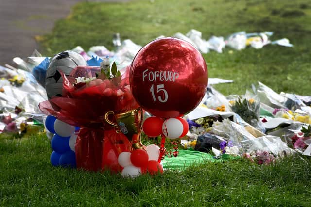The floral tributes for Brodan Dubickas, who was killed by a fallen branch at Holmcroft Park, Stafford have grown significantly.