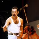 Freddie Mercury of Queen on stage
