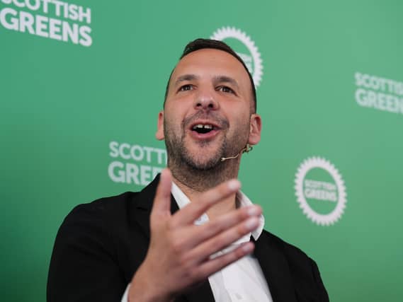 Green Party leader Zack Polanski speaking during a press conference at Novotel, Glasgow