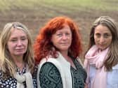 Claines councillors Mel Allcott, Karen Holmes and Jessie Jagger at the site. Credit Worcester Liberal Democrats