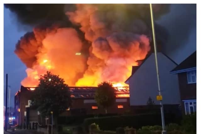 The scene of the fire on Walsall Street in Wolverhampton.