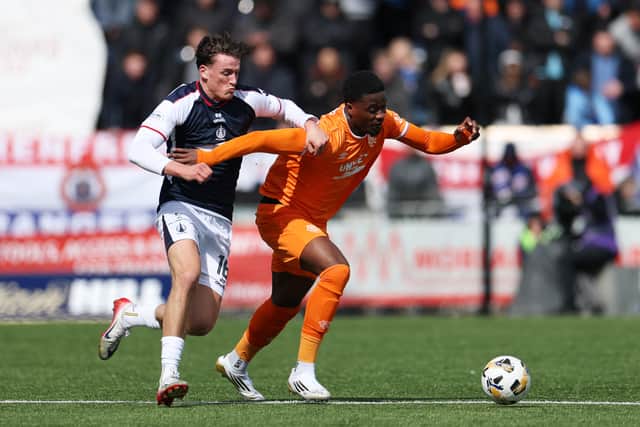 Barney Stewart in action for Falkirk