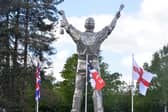 Official flags have gone up on the island at Brownhills, with more to come. On some pics is flag man: Martin Woodhouse. 
