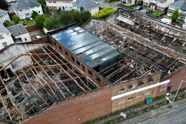 Scene of a big fire at a factory off Walsall Street, Wolverhampton.