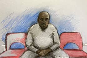 Court artist sketch of Essa Suleiman