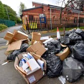 Rubbish is piling up next to Sedgley Community Centre