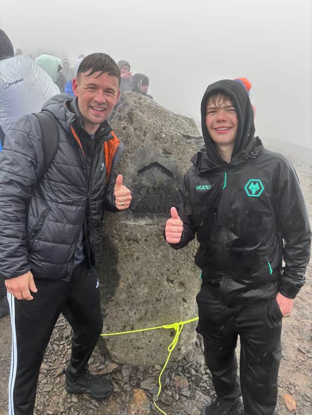 Steve and Jack Johnson at the summit