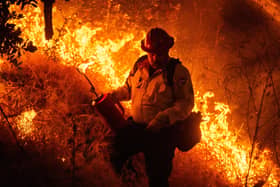 Photos show firefighters battling Southern California blaze