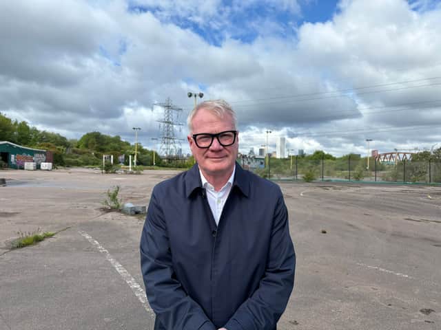 West Midlands Mayor Richard Parker at the Birmingham Wheels Park site, where Birmingham City FC are planning to build their new stadium