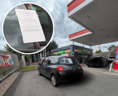 Abandoned car at Great Barr petrol station