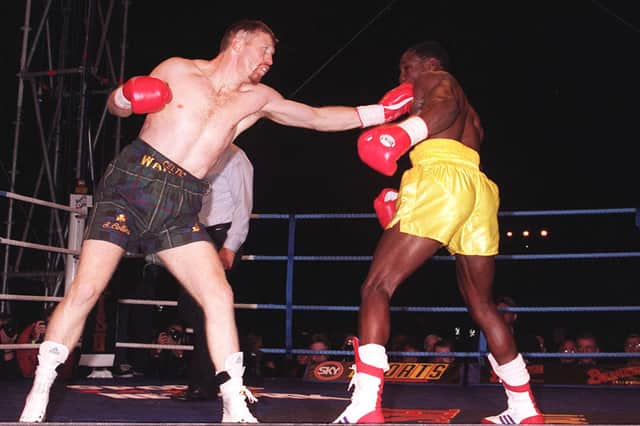 Steve Collins on his way to victory over Chris Eubank in 1995