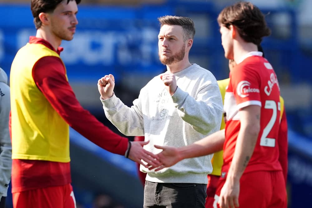 Middlesbrough manager Kim Hellberg at full-time in a Sky Bet Championship match at Blackburn