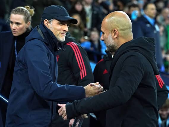 Thomas Tuchel and Pep Guardiola shaking hands