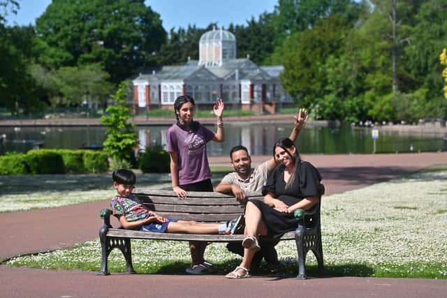 Families have raced to Wolverhampton’s West Park to enjoy the sunny weather