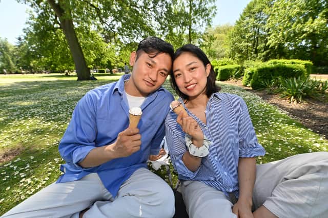 Anil Sherpa and Shanti Lama were taking a moment to enjoy an ice cream