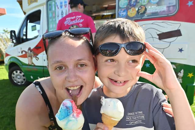 Chloe, aged 21 and Ollie Smith, aged eight, could resist a nice icecream in this weather