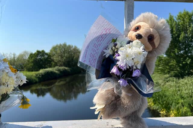Tributes at Kingsbury Water Park to Lilliana after her body was pulled from the water on Monday (May 25)