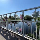 Tributes at Kingsbury Water Park to Lilliana after her body was pulled from the water on Monday (May 25)