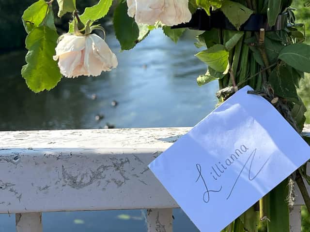Tributes at Kingsbury Water Park to Lilliana after her body was pulled from the water on Monday (May 25)