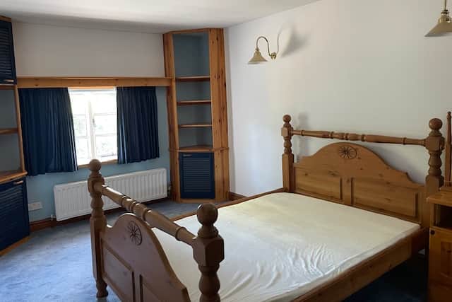 One of the bedrooms at the historic property