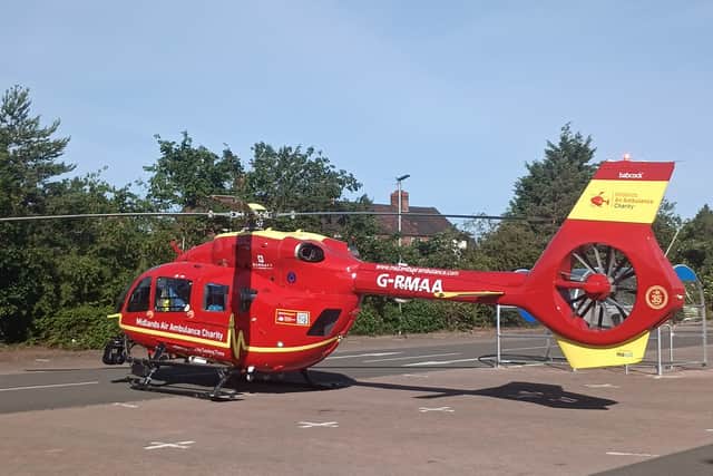 An air ambulance and emergency services were spotted at a Tesco car park on Saturday morning (30 May).
