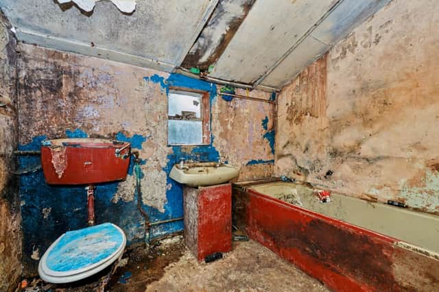 Another interior view of the dilapidated end of terrace house with riverside views on Hylton Road, Worcester.