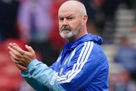 Scotland manager Steve Clarke applauds the fans at Hampden