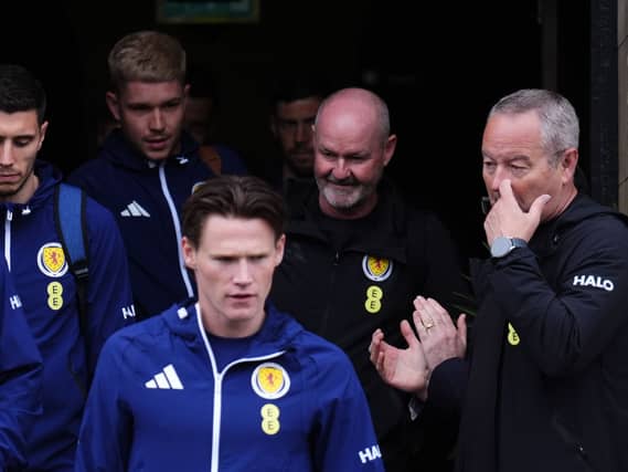 Scotland manager Steve Clarke and the players leave the team hotel in Glasgow before departing for the World Cup