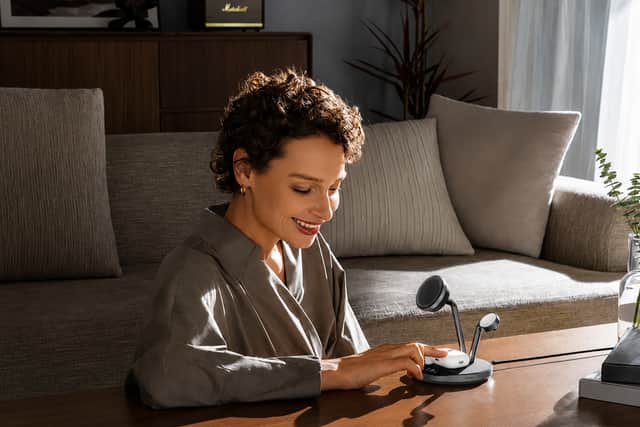 The rubber base is ideal for earbuds - but it'll also charge a small smartphone