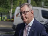 Sir Jeffrey Donaldson arriving at Newry Crown Court