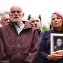 Noel McNally and Bernie McNally, the parents of Natalie McNally outside Belfast Crown Court