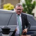 Sir Jeffrey Donaldson arriving at Newry Crown Court