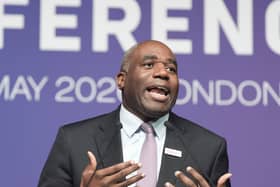 Deputy Prime Minister and Justice Secretary David Lammy delivers a speech at the Global Partnerships Conference at Woolwich Works in south London