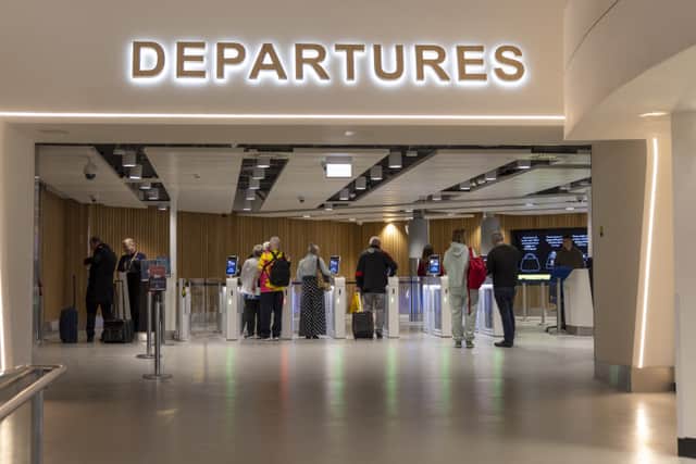 The departures entrance
