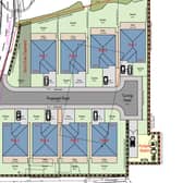 Plans for eight bungalows on land off Old Road, near Barlaston. 