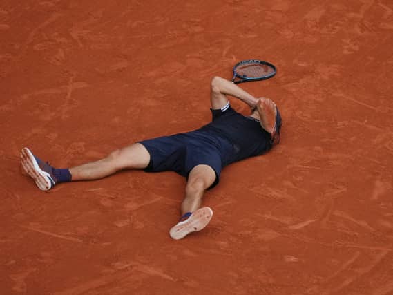 Alexander Zverev reacts to winning the French Open