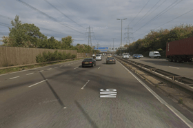 M6, between Junction 7 and Junction 8, near to where the vehicle fire broke out